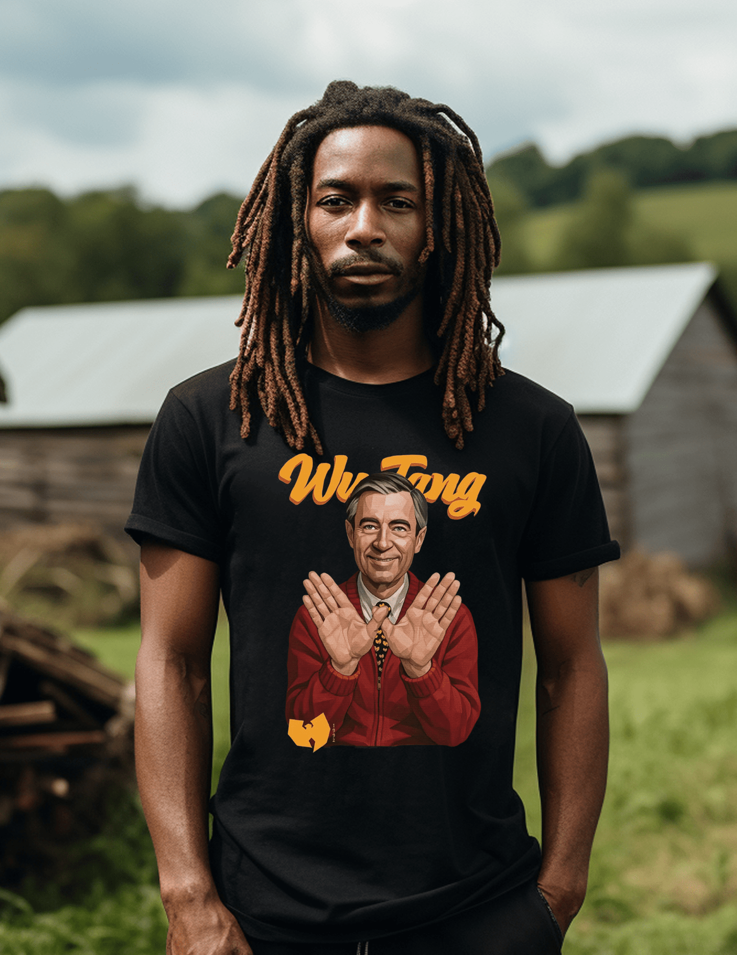 Mr. Rogers Wu‑Tang T‑Shirt — Funny Pop Culture Mashup Tee