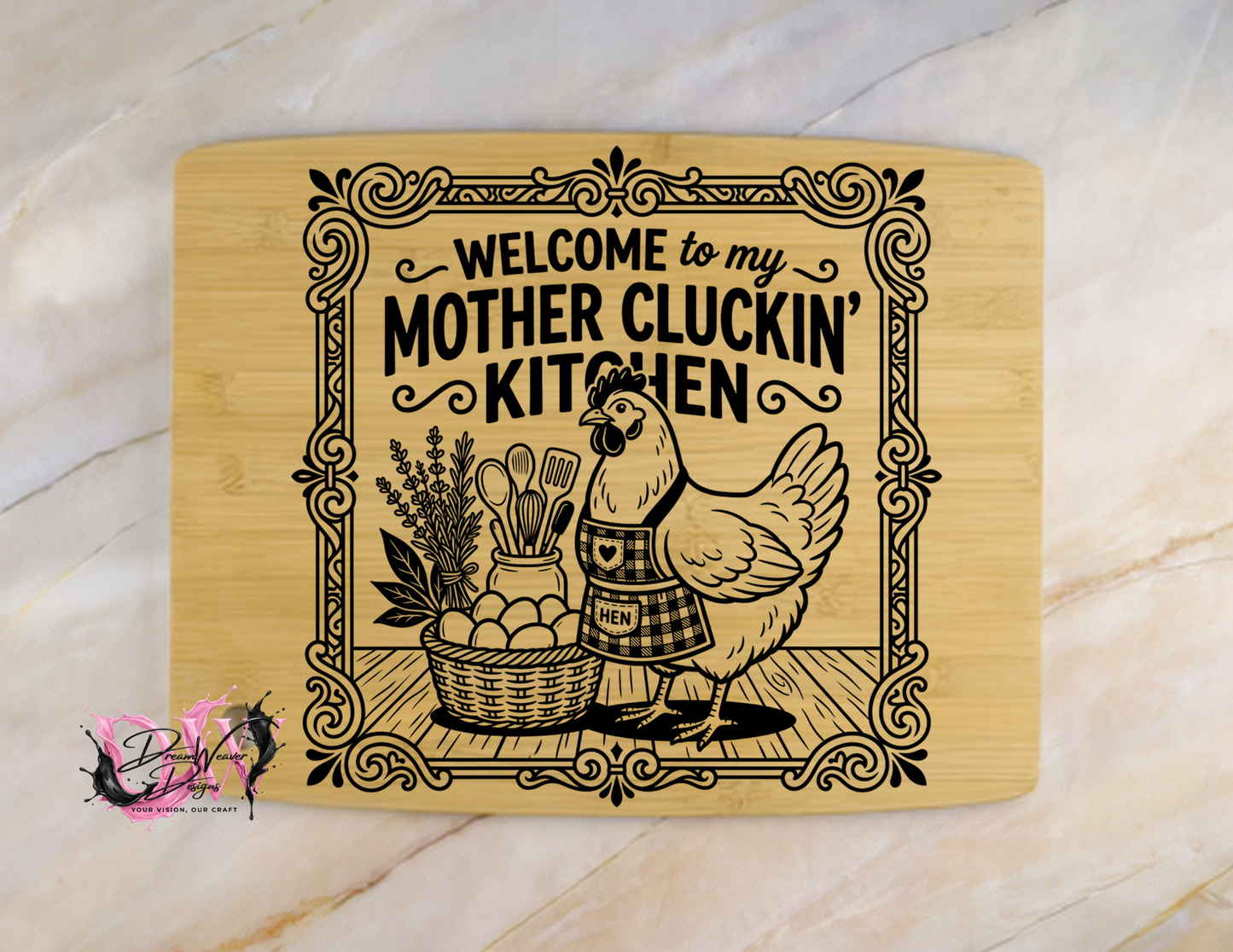 Personalized Laser-Engraved Bamboo Cutting Board