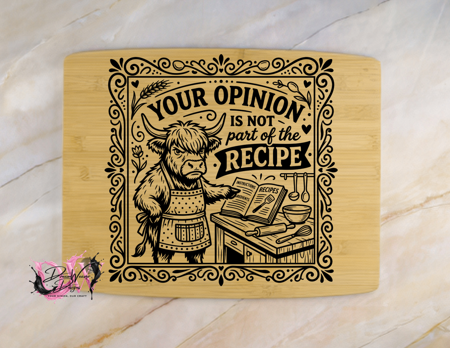 Personalized Laser-Engraved Bamboo Cutting Board