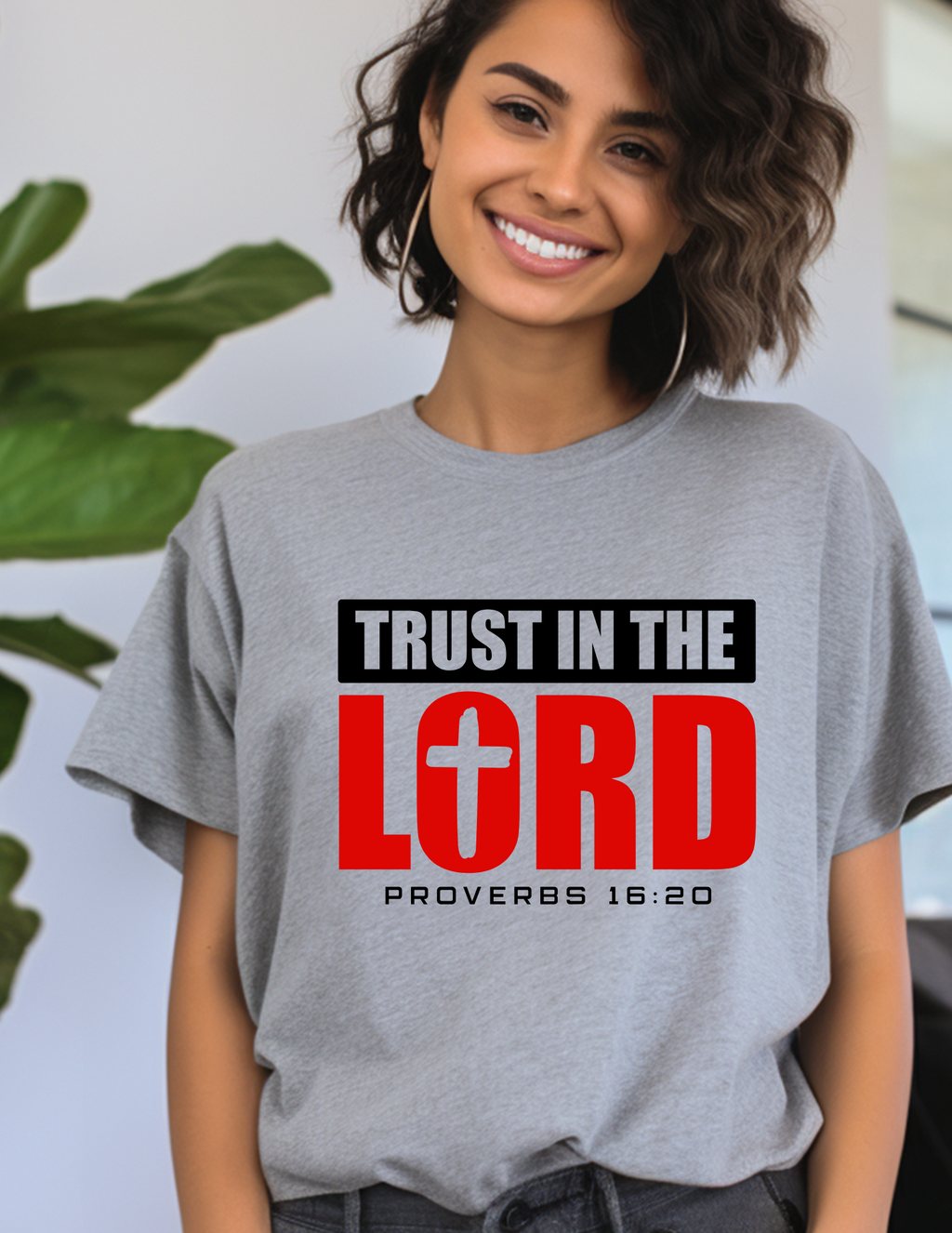Trust in the Lord Graphic T-Shirt | Proverbs 16:20 Faith Tee