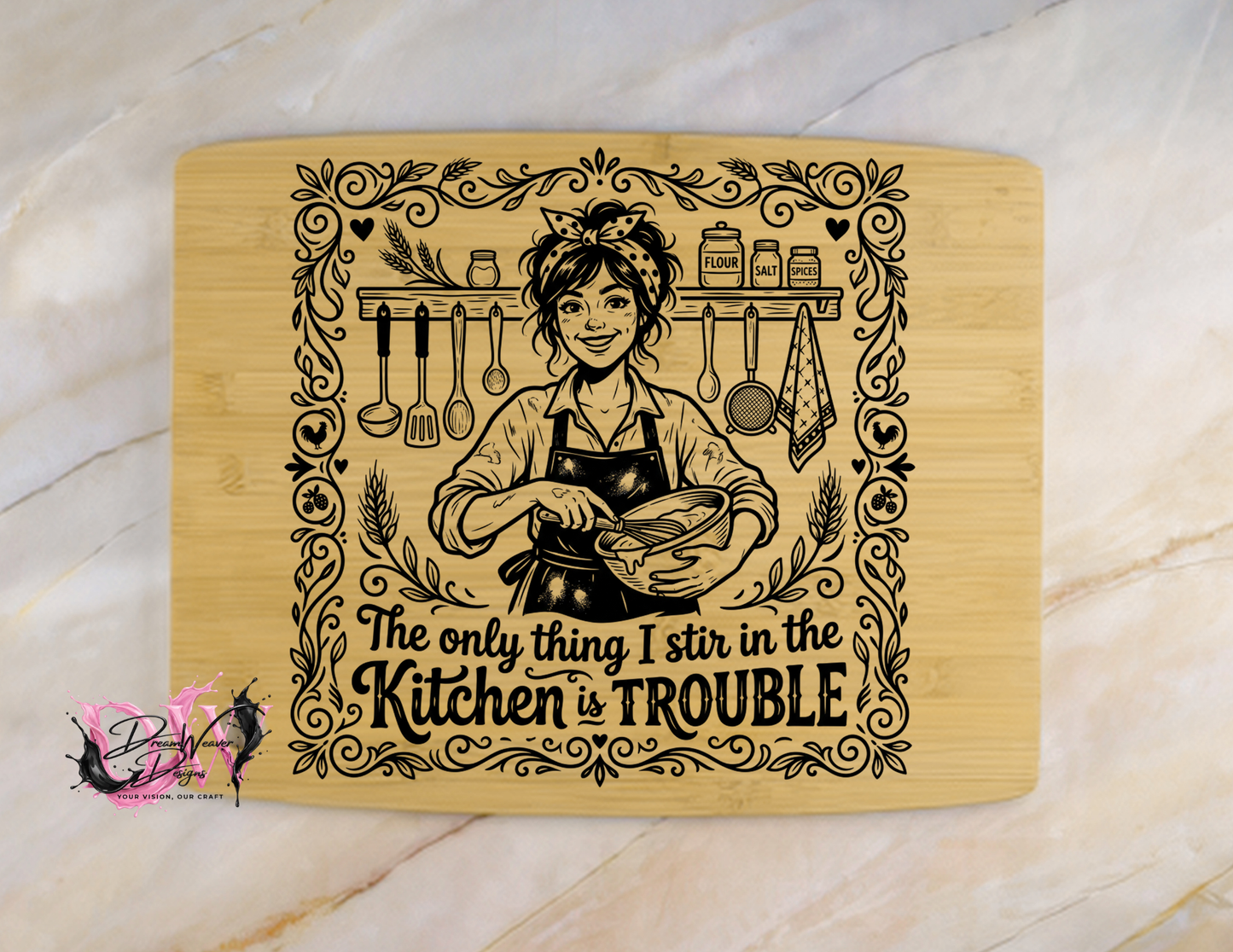Personalized Laser-Engraved Bamboo Cutting Board