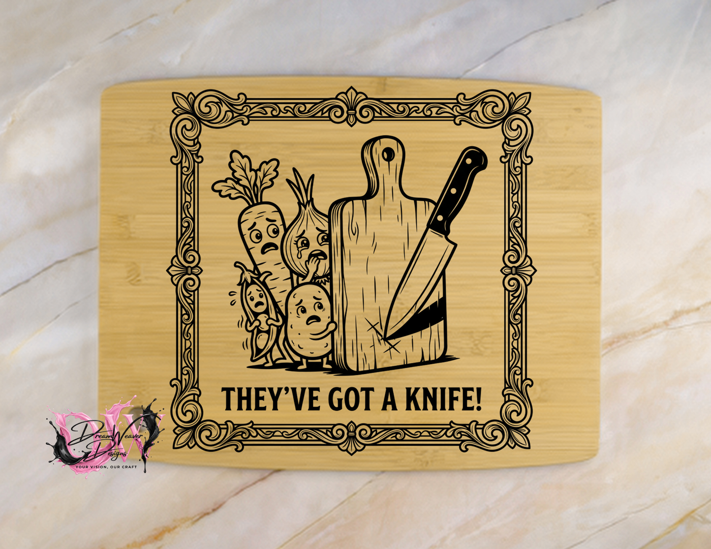 Personalized Laser-Engraved Bamboo Cutting Board