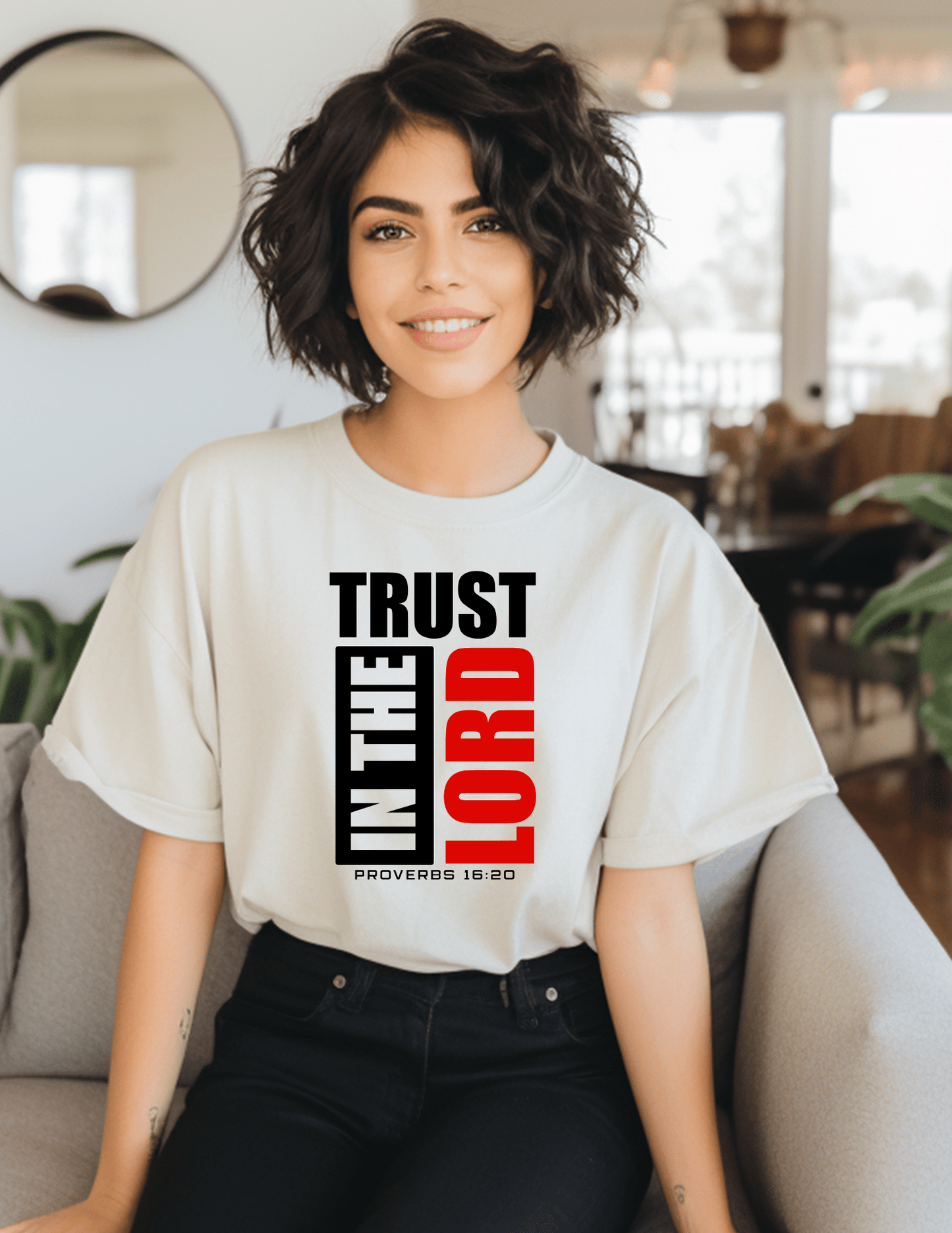 Trust in the Lord Graphic T-Shirt | Proverbs 16:20 Faith Tee