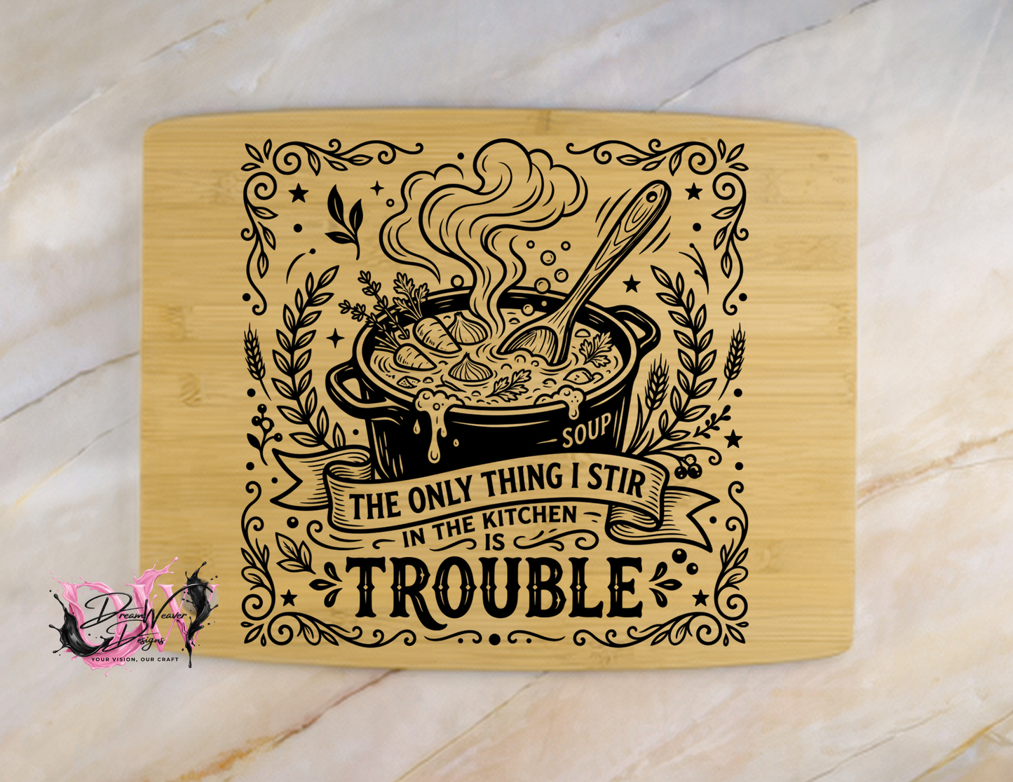 Personalized Laser-Engraved Bamboo Cutting Board