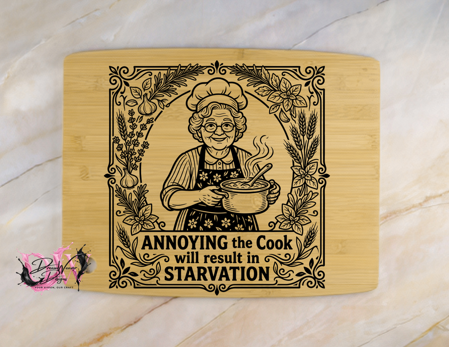 Personalized Laser-Engraved Bamboo Cutting Board