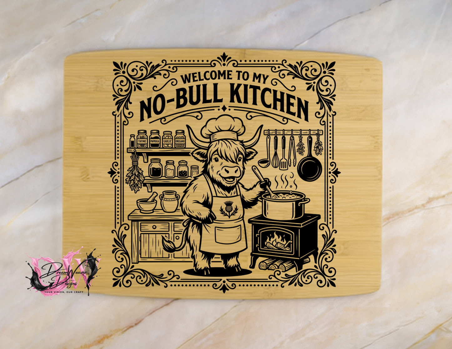 Personalized Laser-Engraved Bamboo Cutting Board