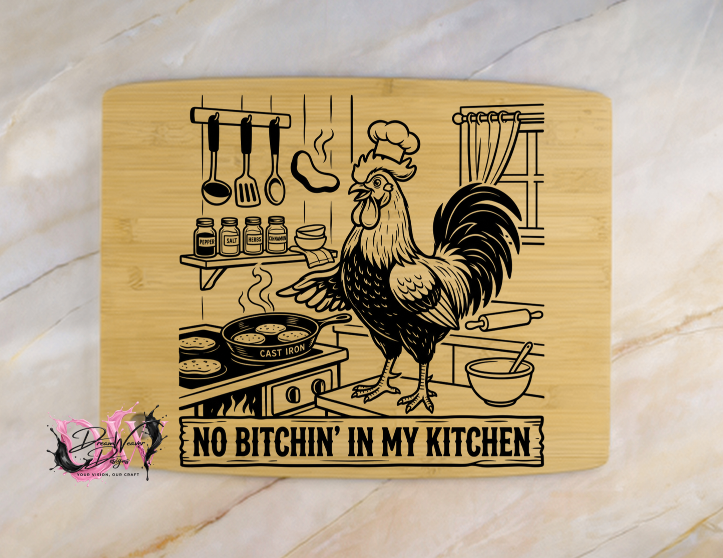Personalized Laser-Engraved Bamboo Cutting Board