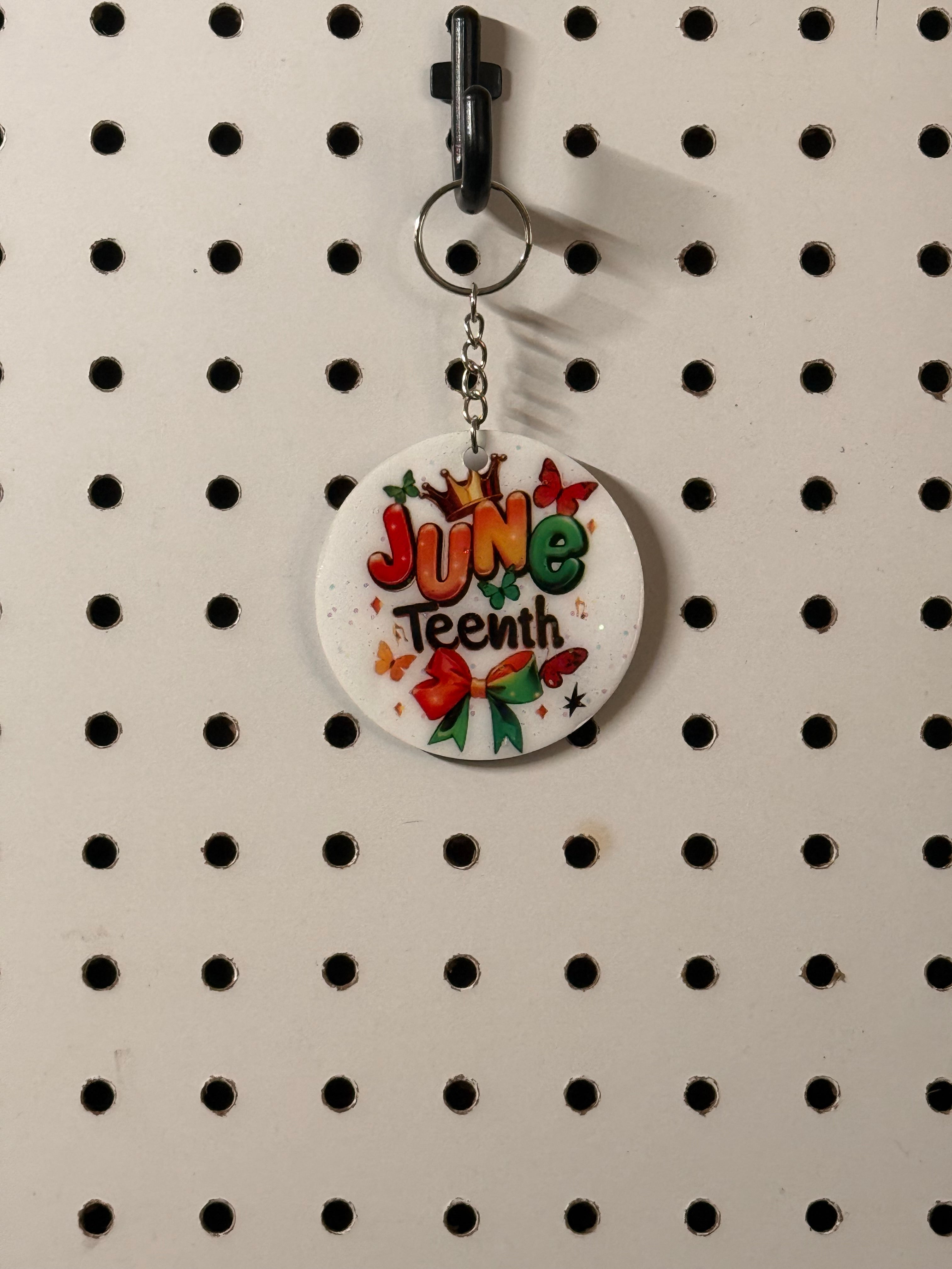 Juneteenth Bow and Crown Keychain
