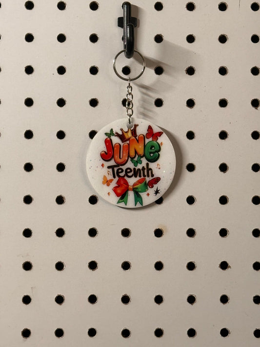 Juneteenth Bow and Crown Keychain
