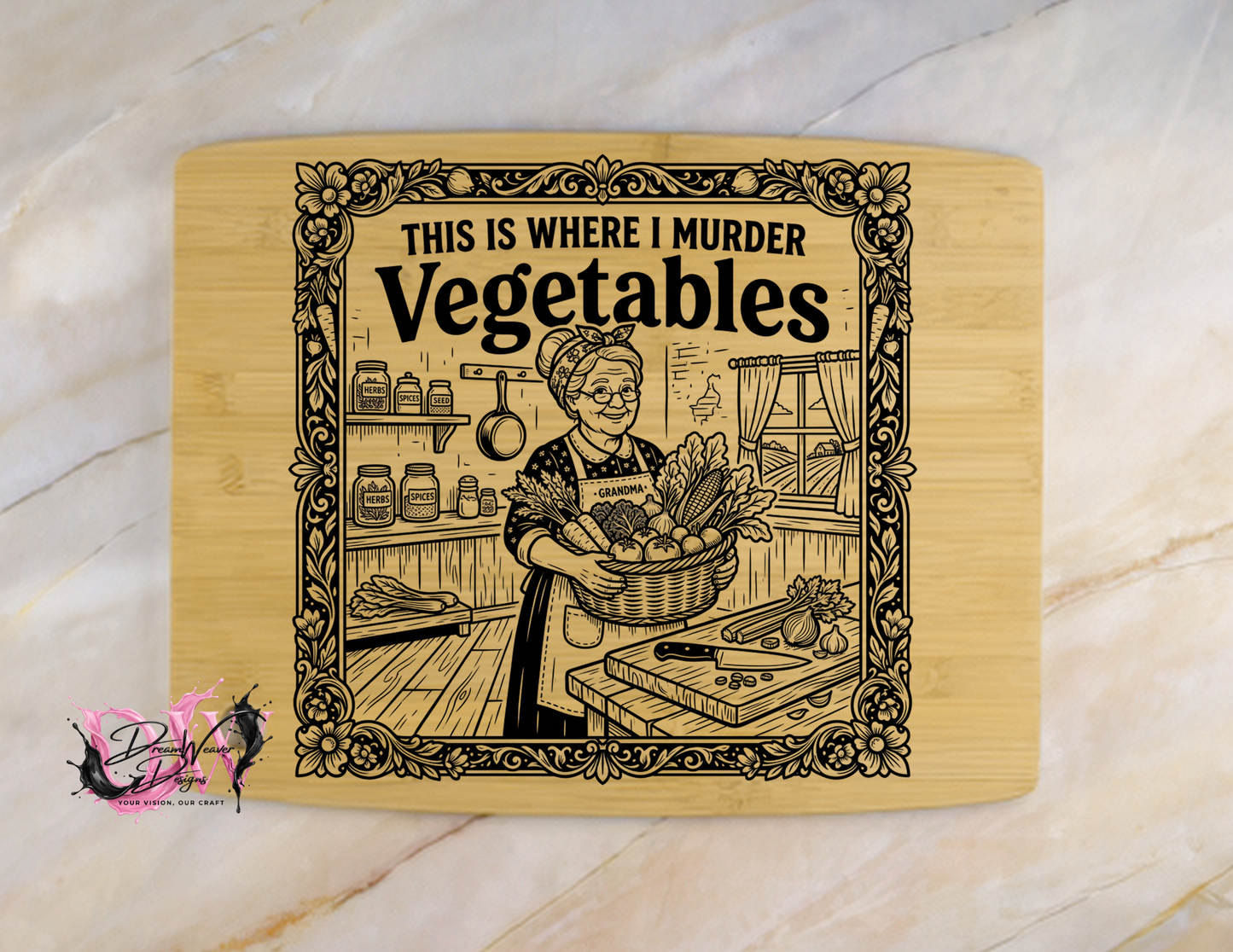 Personalized Laser-Engraved Bamboo Cutting Board