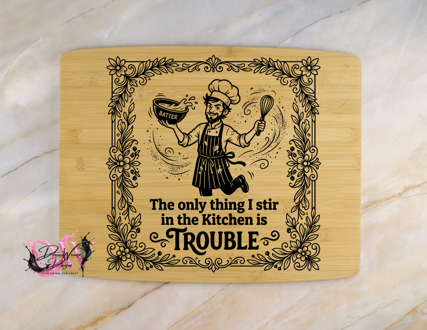 Personalized Laser-Engraved Bamboo Cutting Board