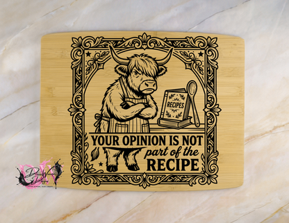 Personalized Laser-Engraved Bamboo Cutting Board