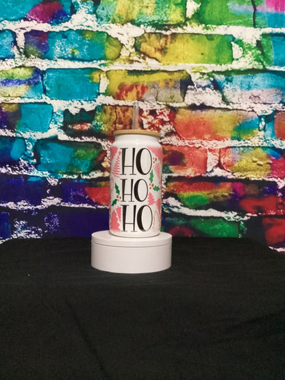 HoHoHo Pink Trees Glass Libby Cup