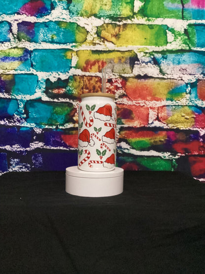 Santa Hat Glass Libby Cup