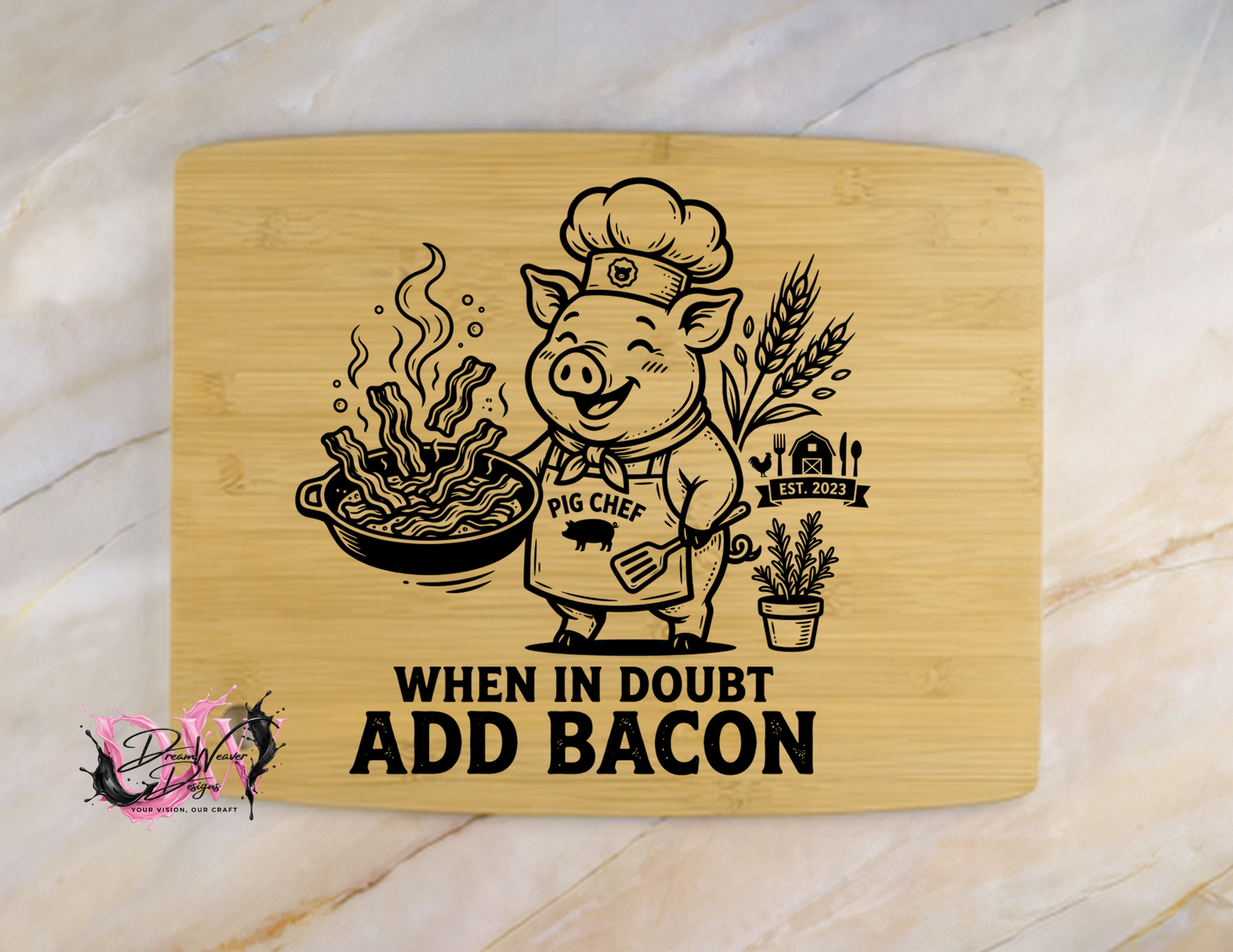 Personalized Laser-Engraved Bamboo Cutting Board