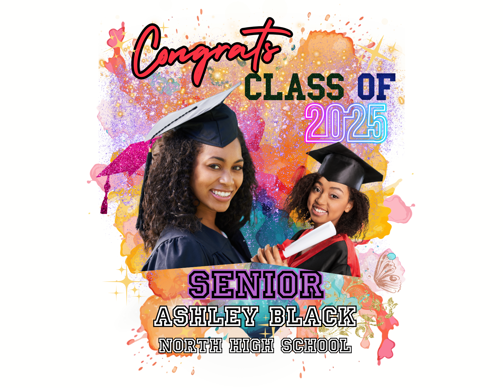 Customizable Graduation T-Shirt Templates