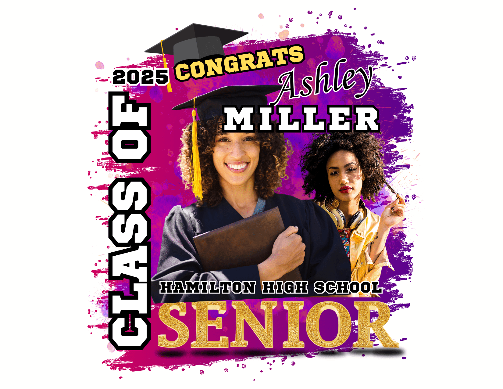 Customizable Graduation T-Shirt Templates
