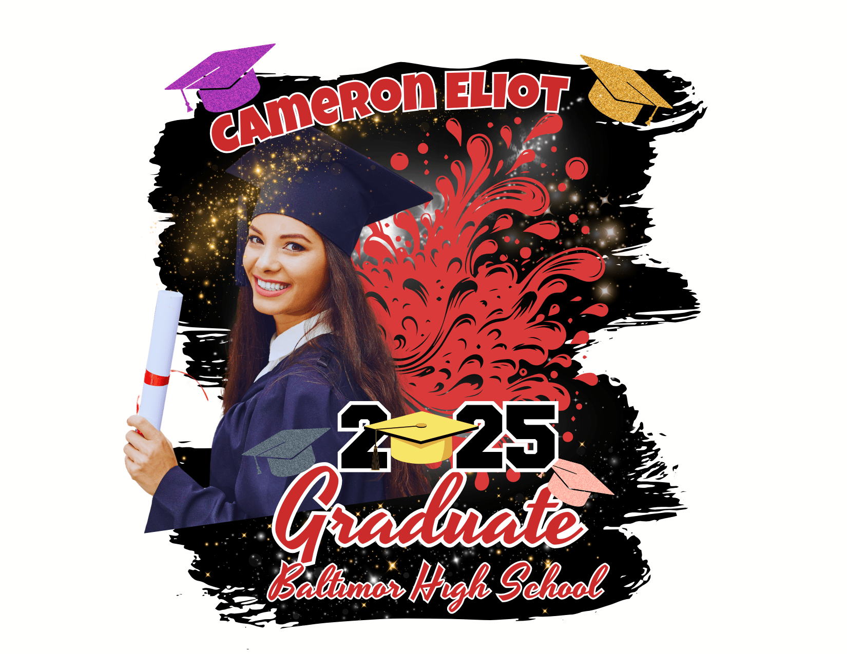 Customizable Graduation T-Shirt Templates